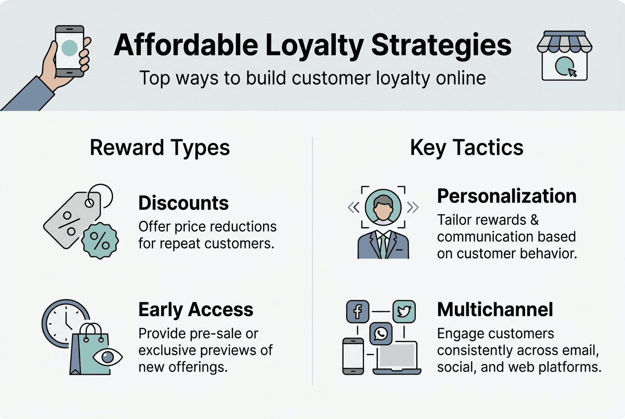 Infographic on affordable online loyalty strategies