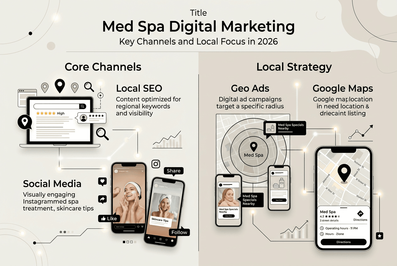Infographic med spa digital marketing channels