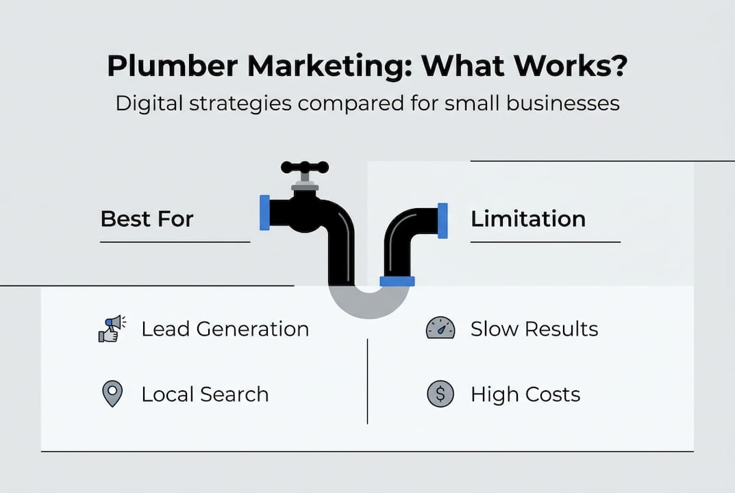 Infographic comparing plumber marketing strategies