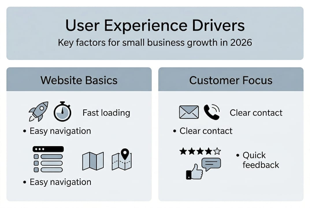 Infographic showing top user experience factors