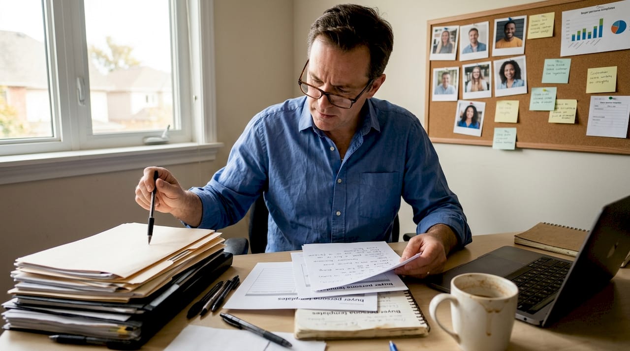 Consultant reviewing buyer persona templates