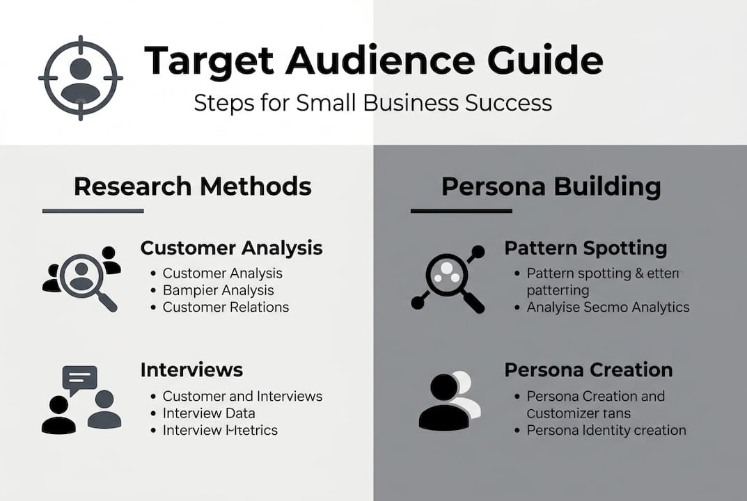 Infographic outlining target audience steps