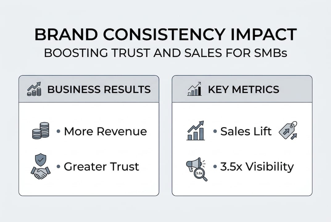 Infographic on brand consistency’s effects and metrics