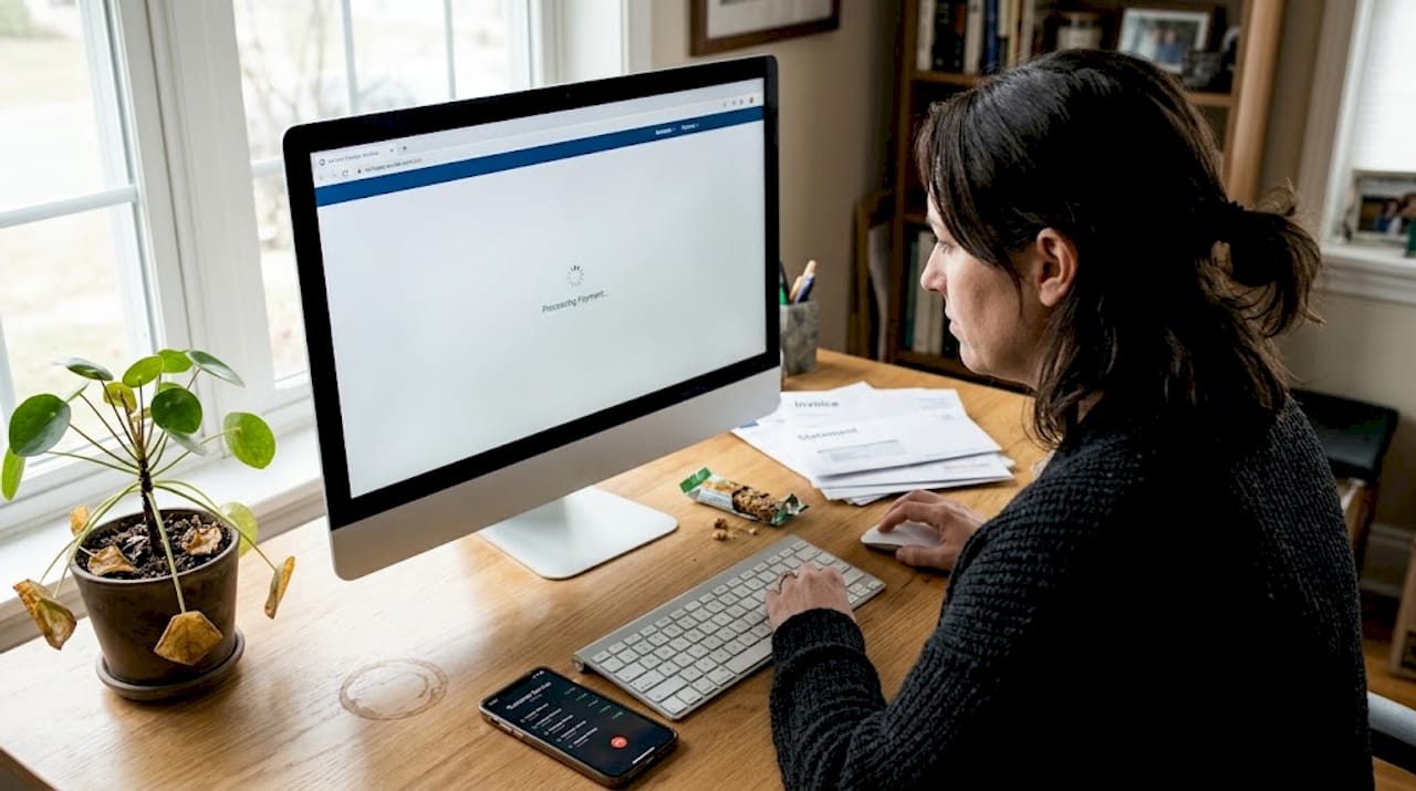 Homeowner frustrated browsing plumbing website