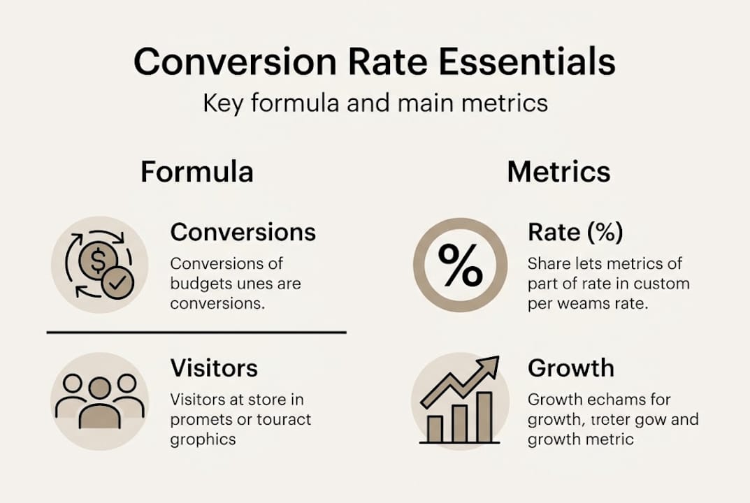 Infographic showing conversion rate formula overview