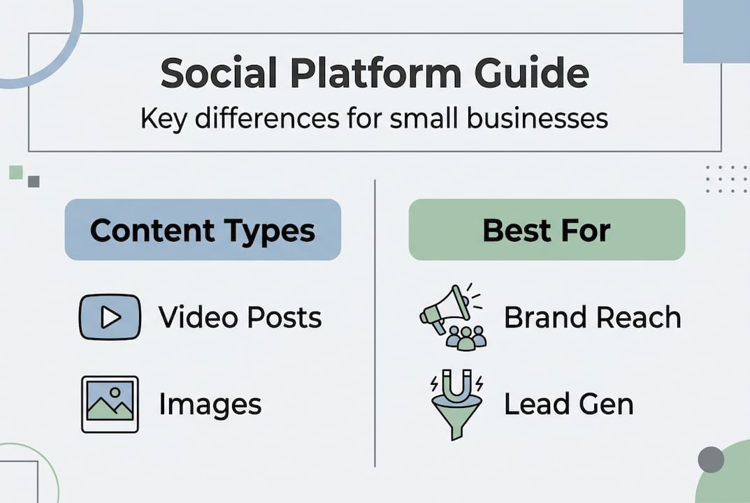 Infographic of social platform key differences