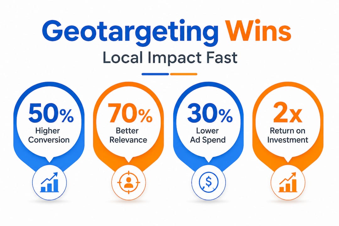 Infographic showing geotargeting conversion boosts