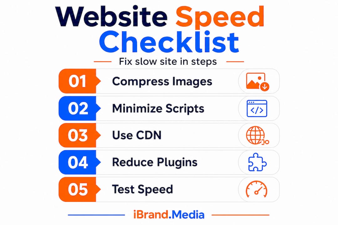 Infographic checklist for improving website speed