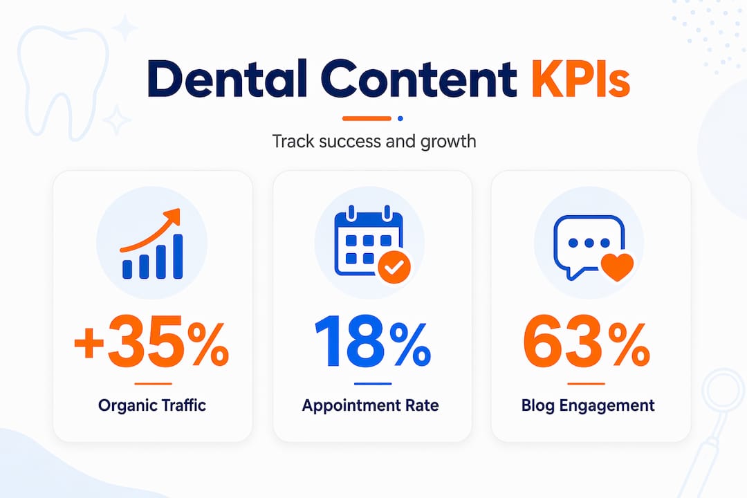 Infographic of top dental content marketing KPIs