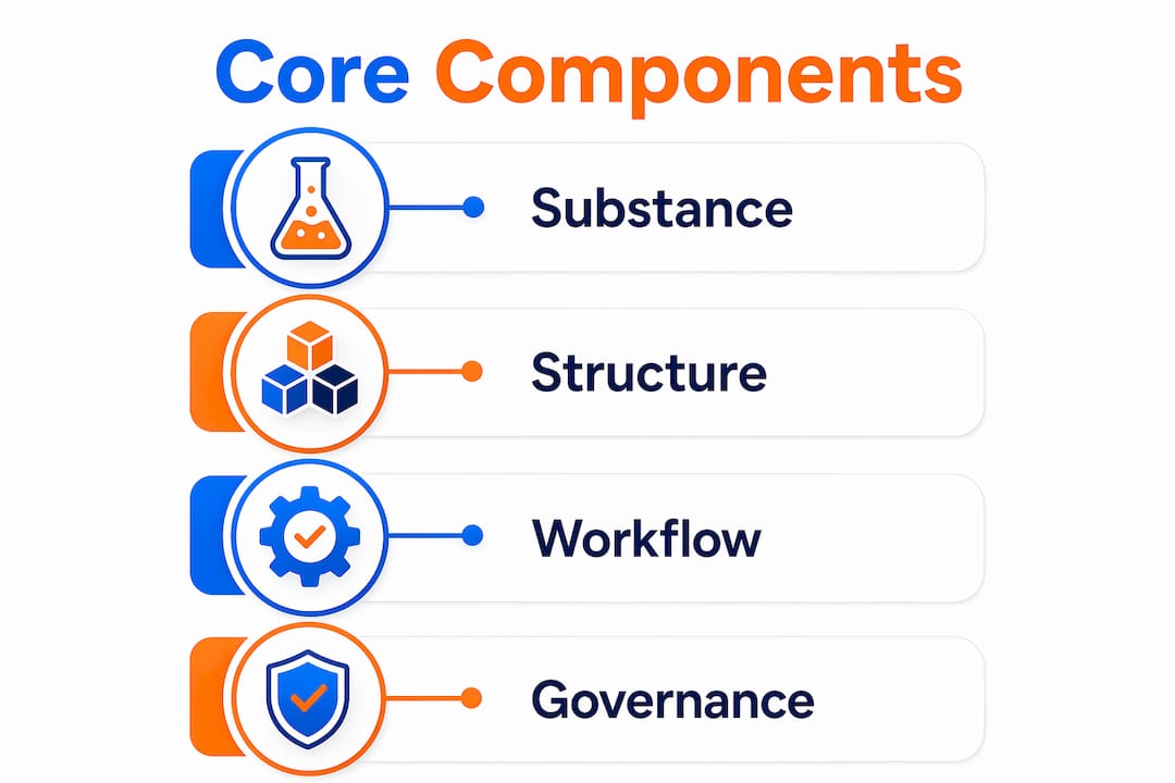 Infographic of core components of content strategy
