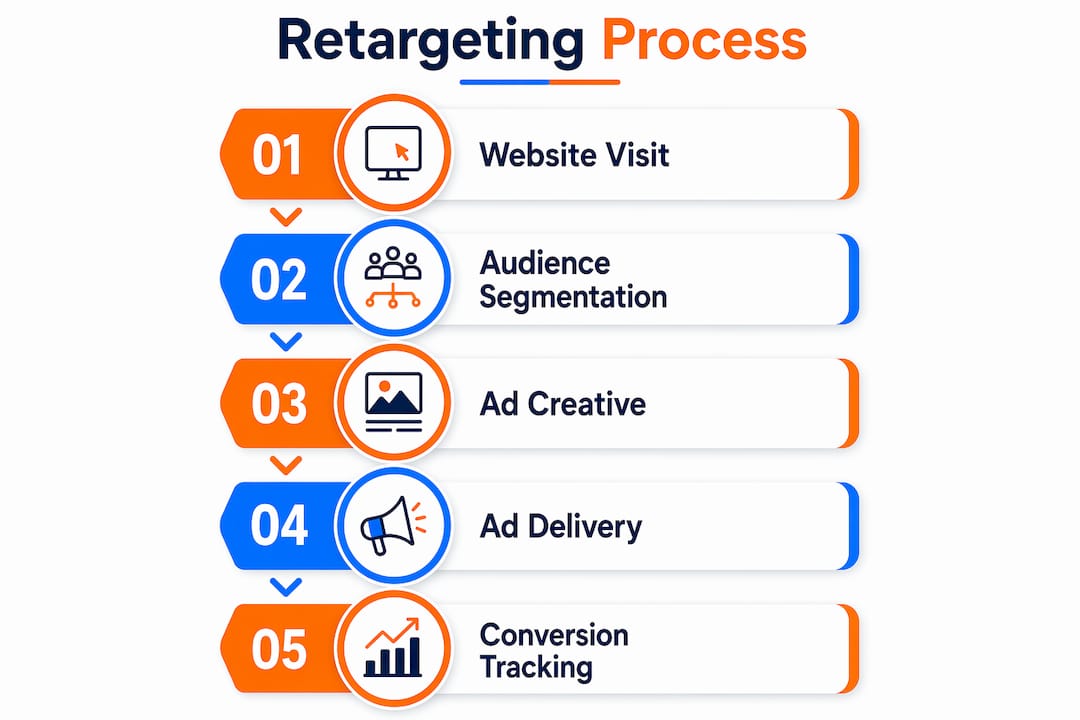 Infographic illustrating retargeting steps