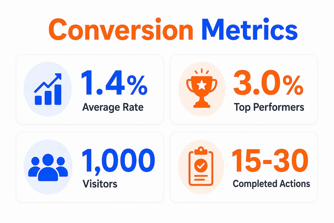 Infographic showing website conversion rate statistics