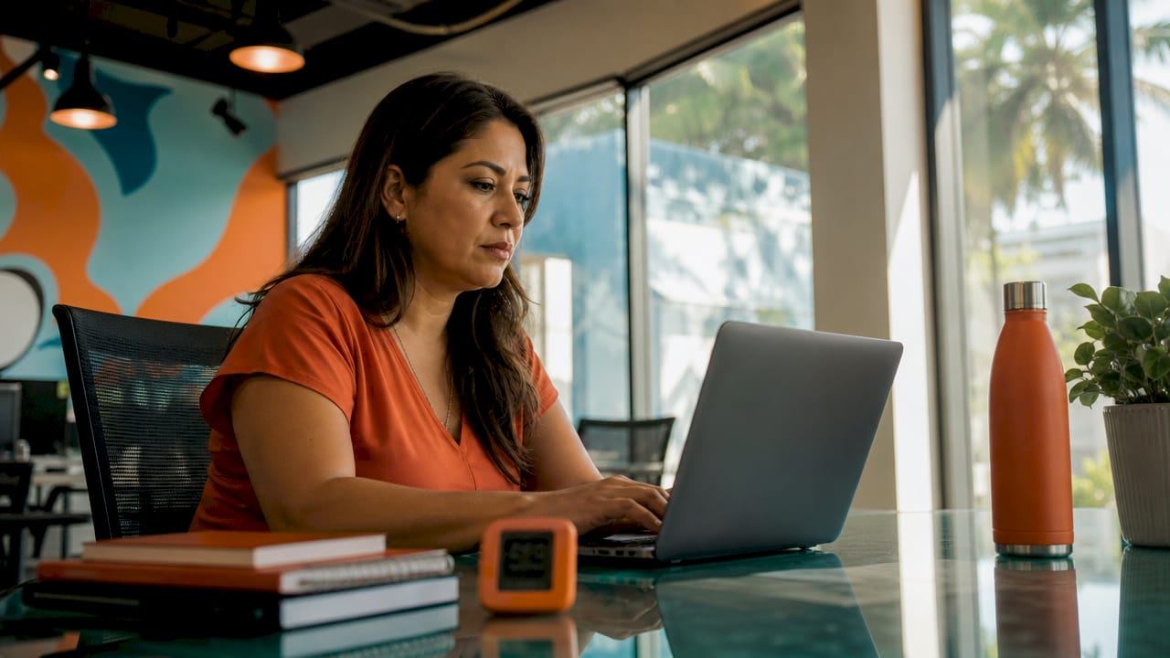 Small business owner working on lead generation