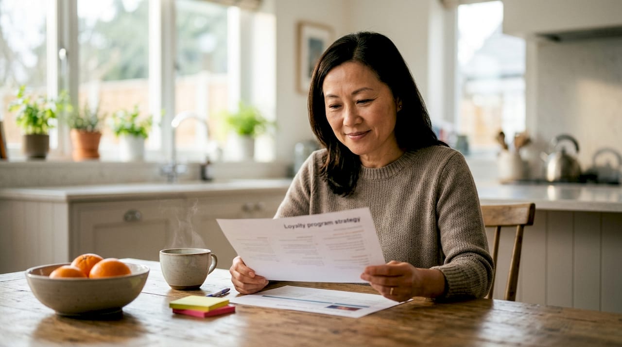 Woman reviewing loyalty program plan