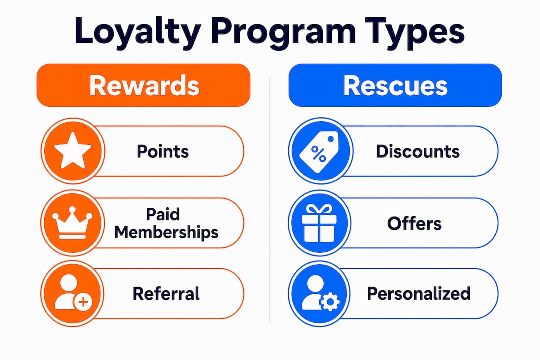 Infographic showing loyalty program structures comparison