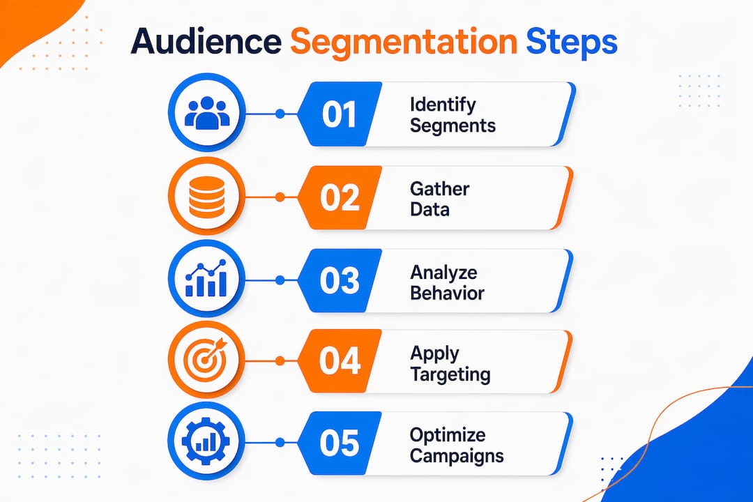 Infographic showing audience segmentation steps