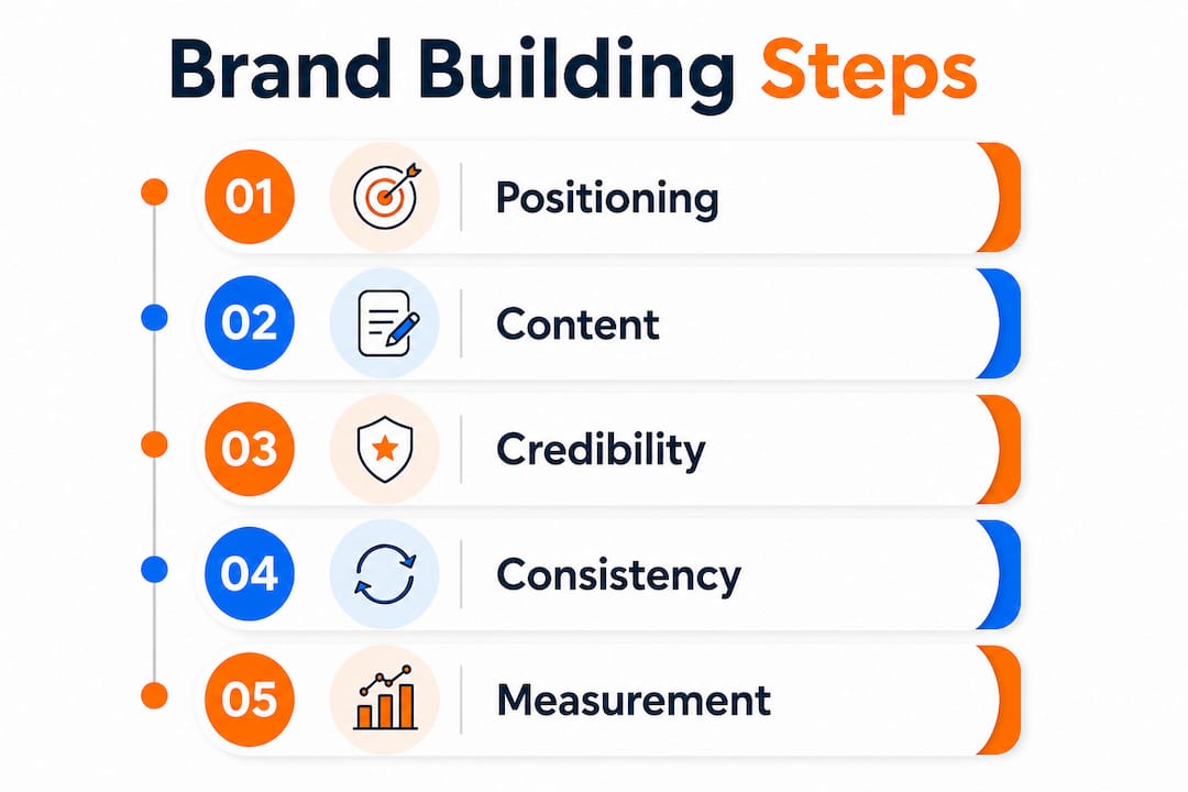 Infographic outlining personal branding steps