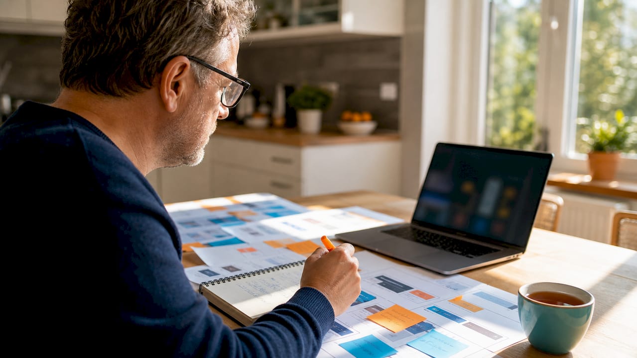 Strategist reviewing CTA placement layouts