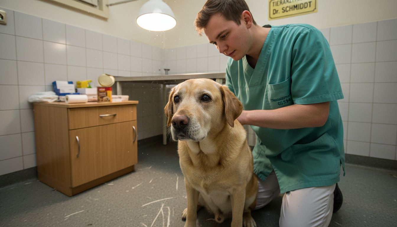 Der Tierarzt prüft, ob der Hund an einer Immunschwäche leidet.