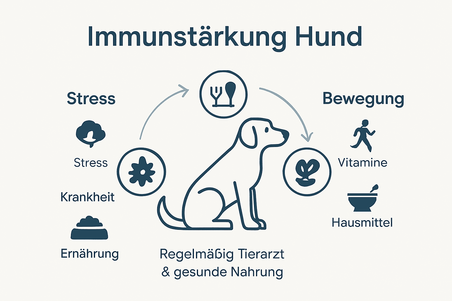 Infografik: So stärken Sie das Immunsystem Ihres Hundes – Ursachen und bewährte Methoden im Überblick