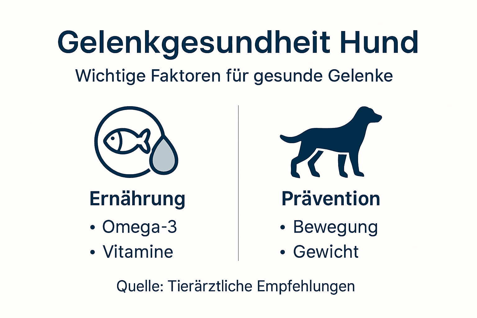 Infografik: Was Hundegelenken wirklich guttut – die wichtigsten Einflussfaktoren auf einen Blick