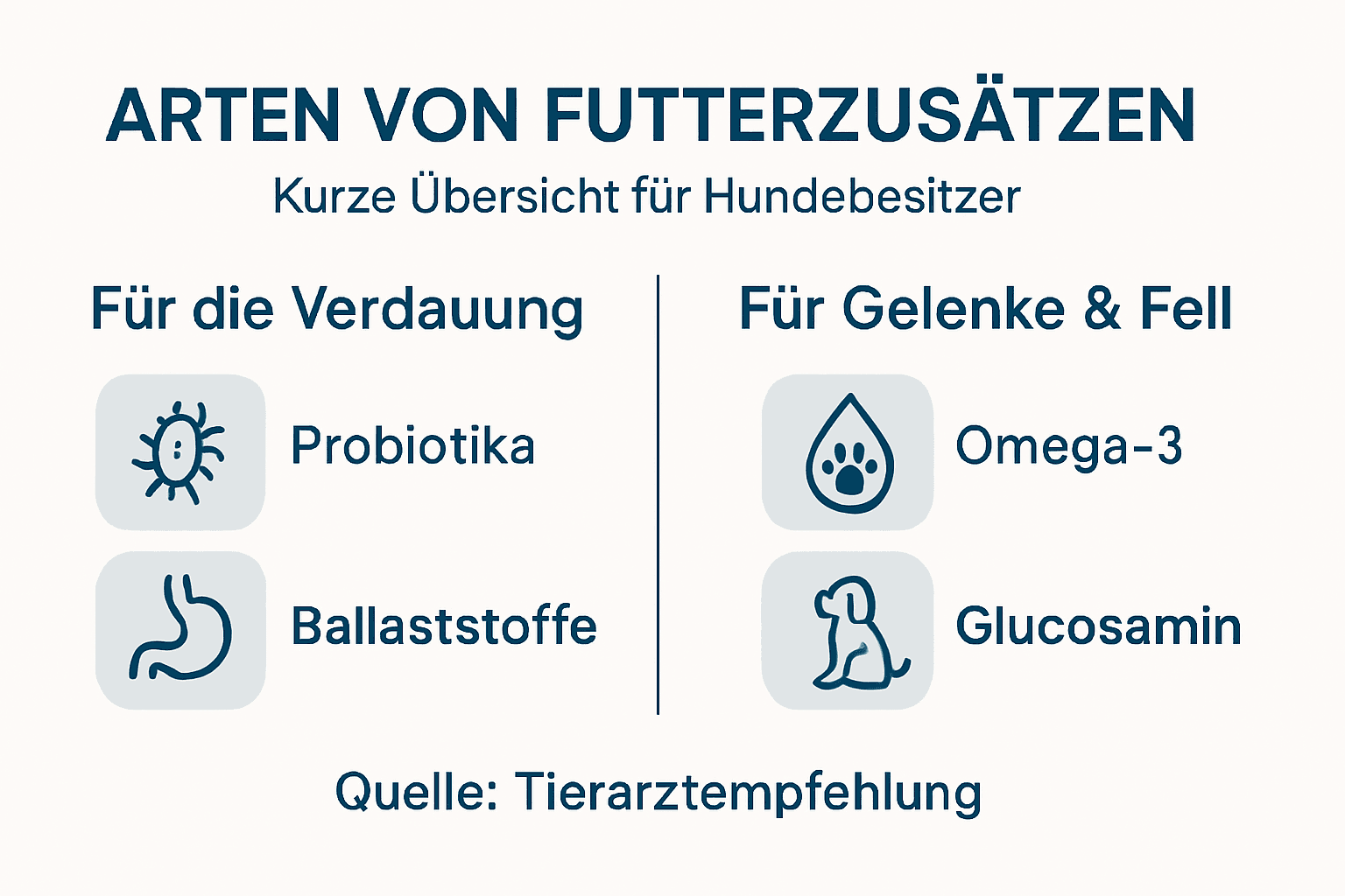 Infografik: Ein Überblick über verschiedene Arten von Nahrungsergänzungen für Hunde