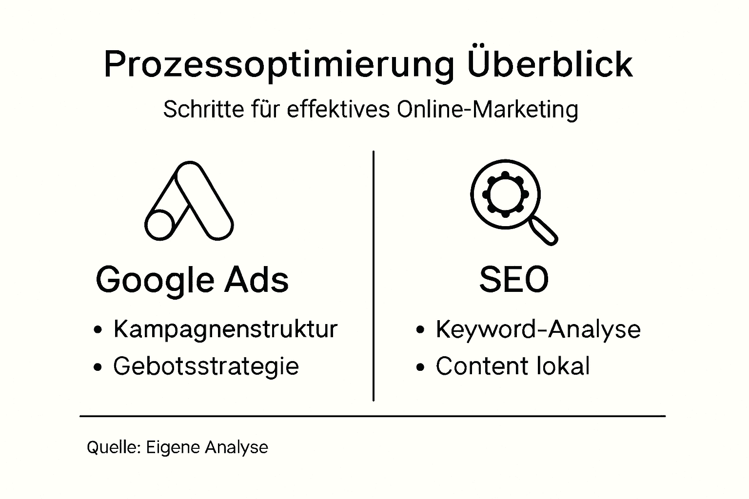Schritt-für-Schritt-Anleitung: So optimieren Sie Ihre Anzeigen und SEO – kompakt als Infografik dargestellt