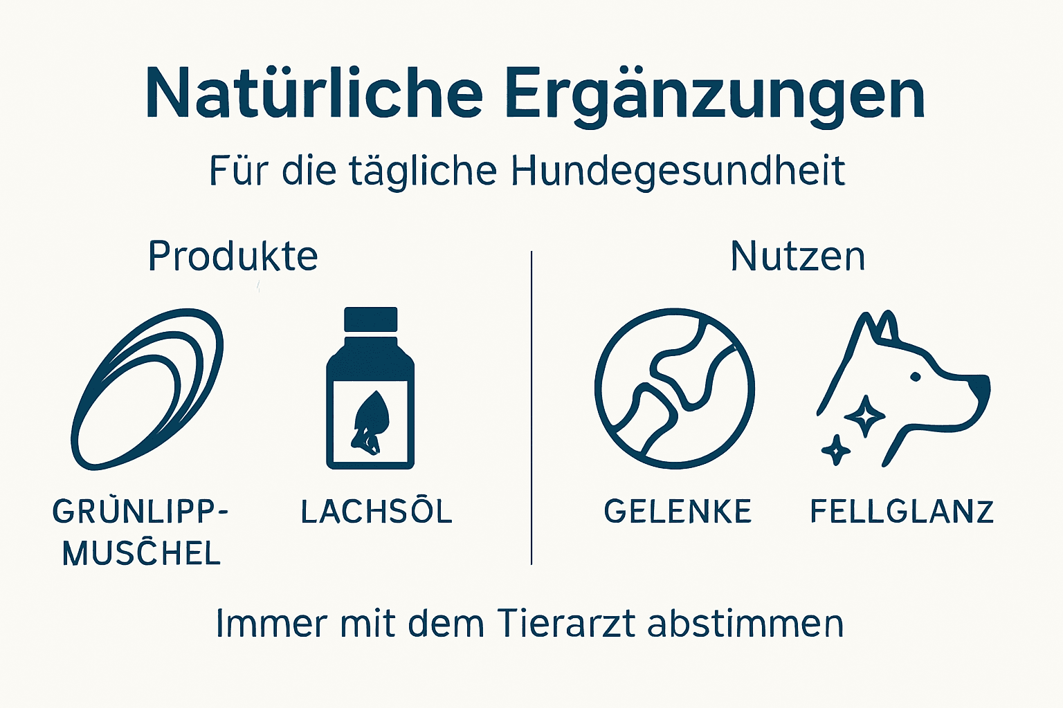 Übersicht: Natürliche Ergänzungsfuttermittel für Hunde auf einen Blick