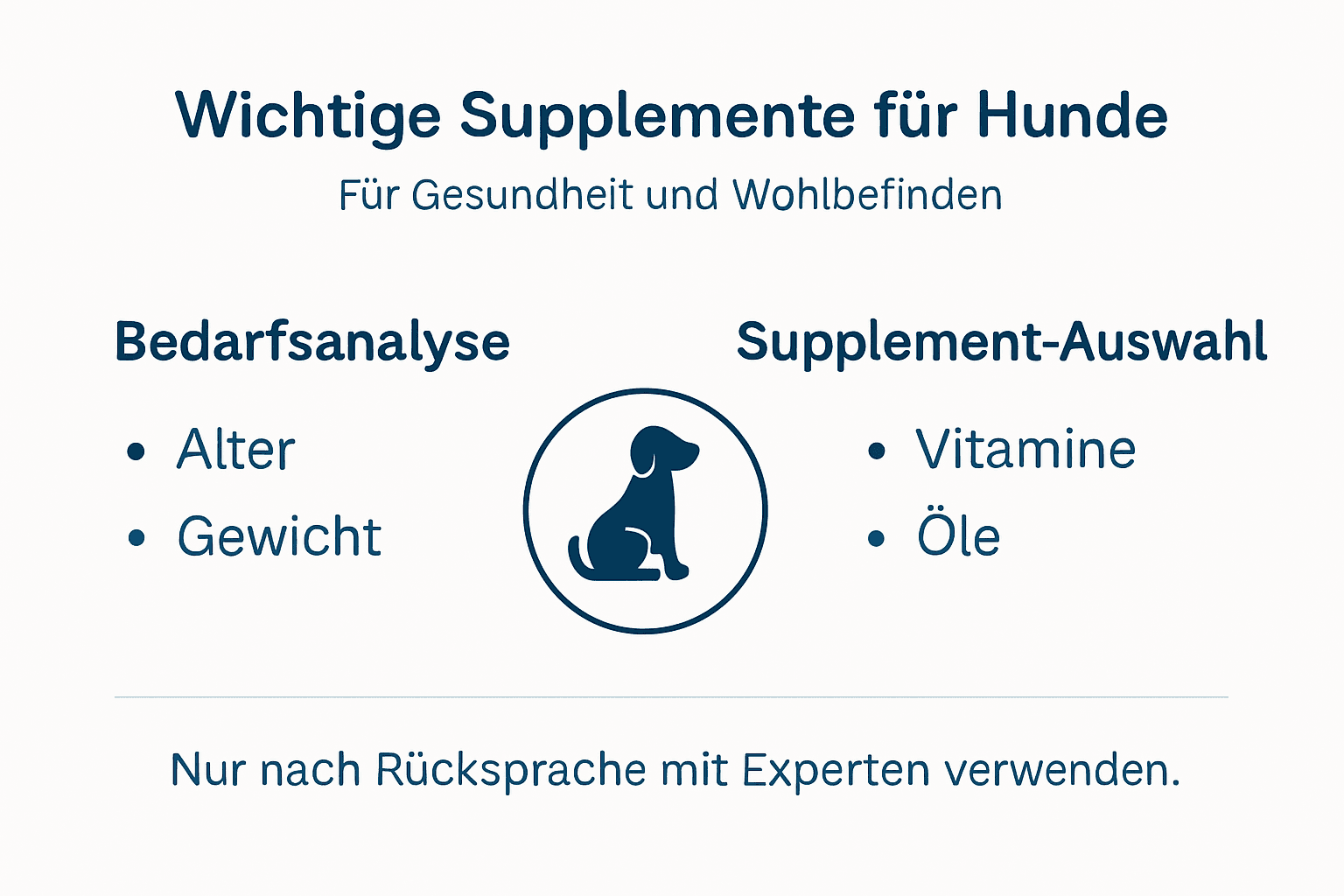 Infografik: Welche Nahrungsergänzungsmittel gibt es für Hunde und wie finde ich das passende Produkt?