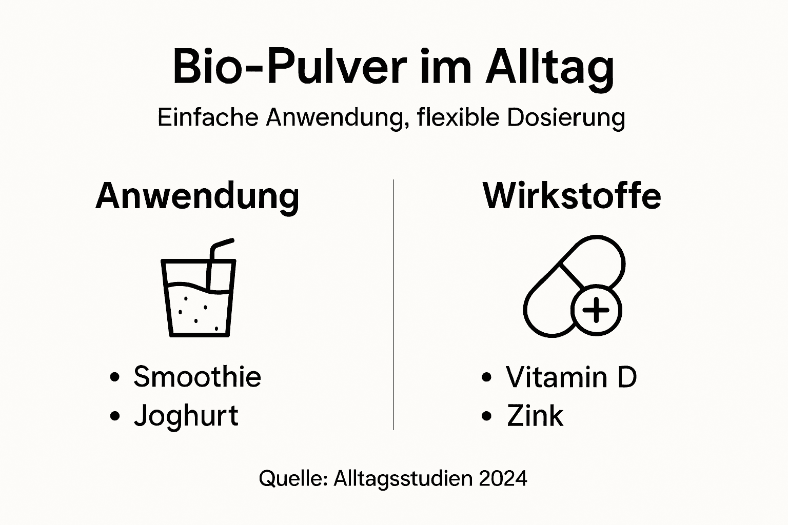 Übersicht: Verwendung und Inhaltsstoffe von Bio-Pulvern