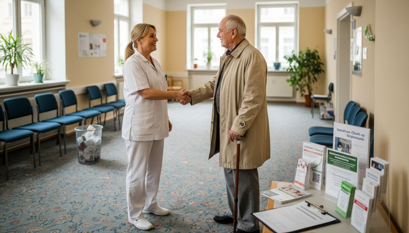 Anmeldung und Empfang der Patienten in der örtlichen Arztpraxis