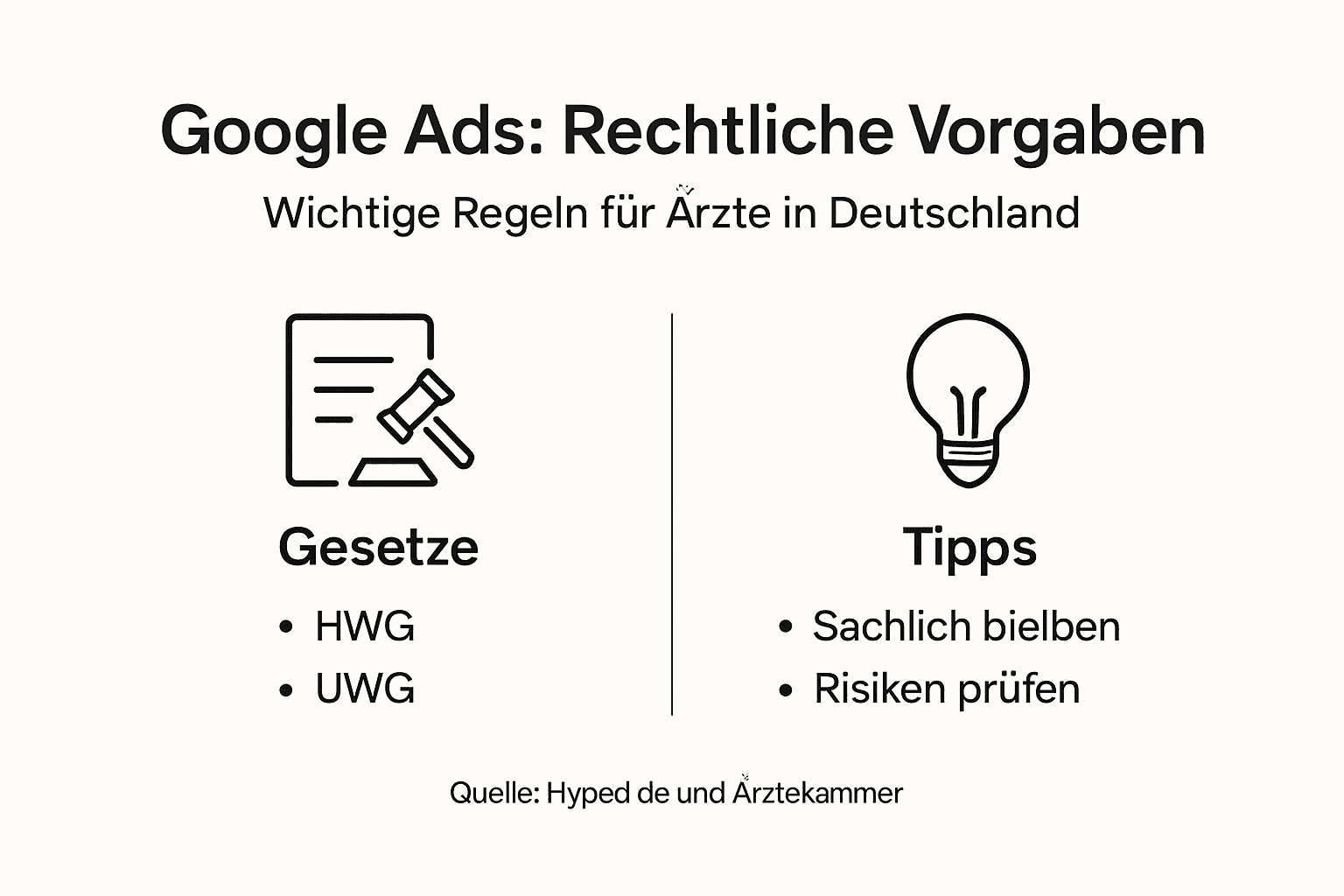 Infografik: Was Ärzte bei Google Ads aus rechtlicher Sicht beachten müssen