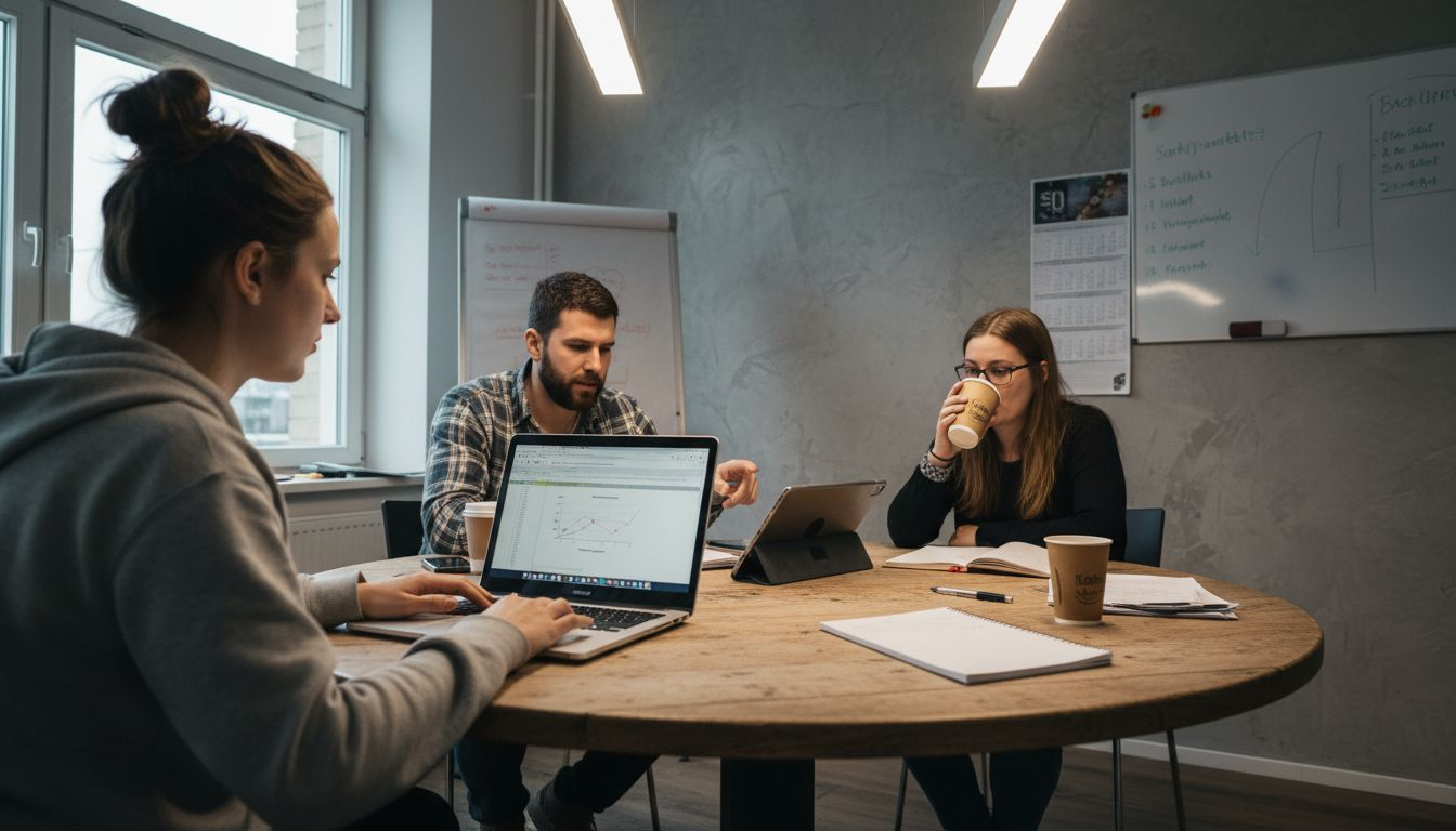 Gemeinsames Team-Meeting zur Planung unserer SEO-Strategie