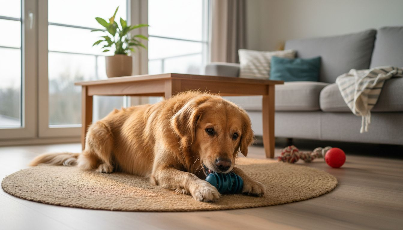 Mit Futterspielzeug bleibt dein Hund nicht nur beschäftigt, sondern kann auch wunderbar zur Ruhe kommen.
