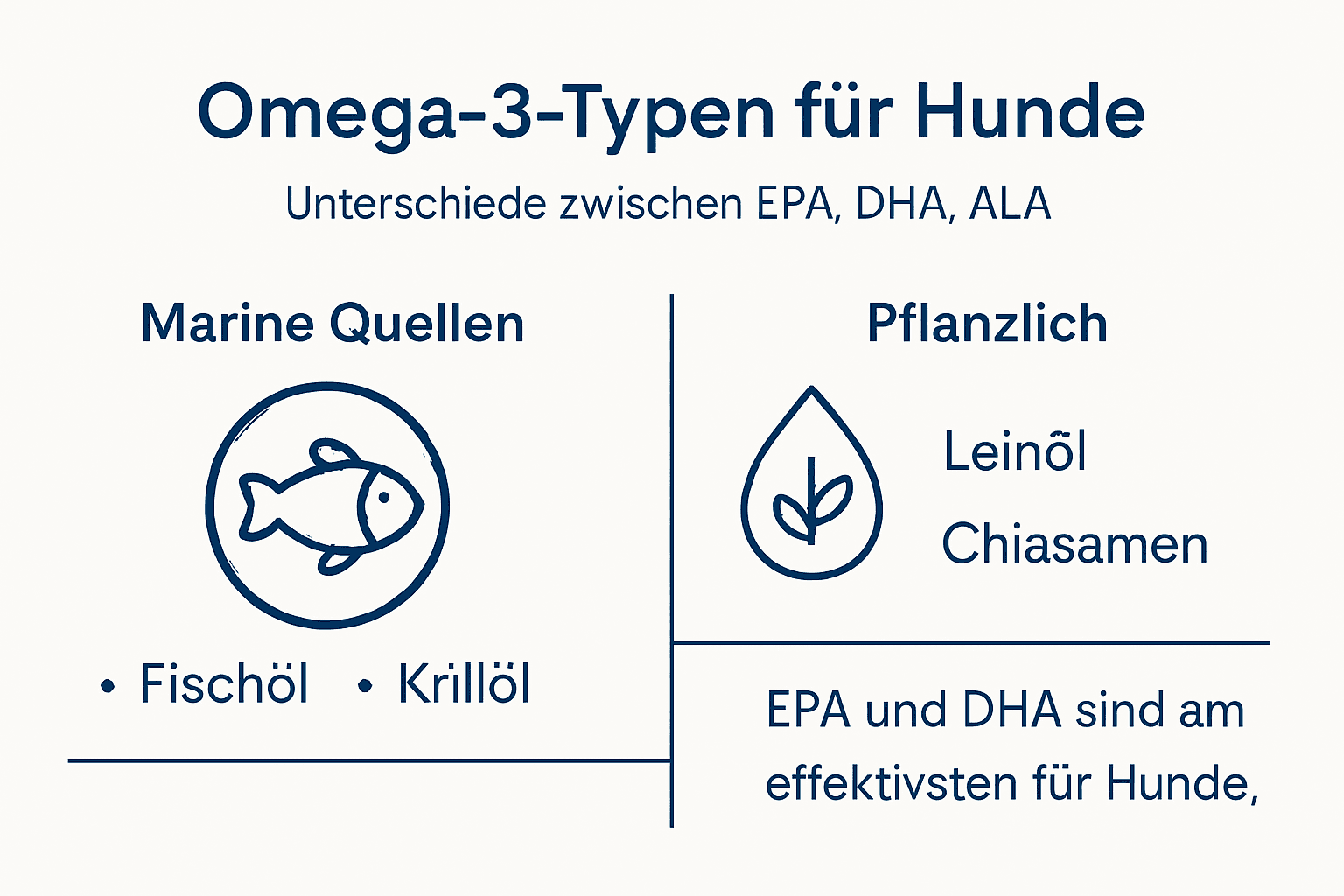 Omega-3-Fettsäuren für Hunde im Überblick: Ein Vergleich der verschiedenen Typen