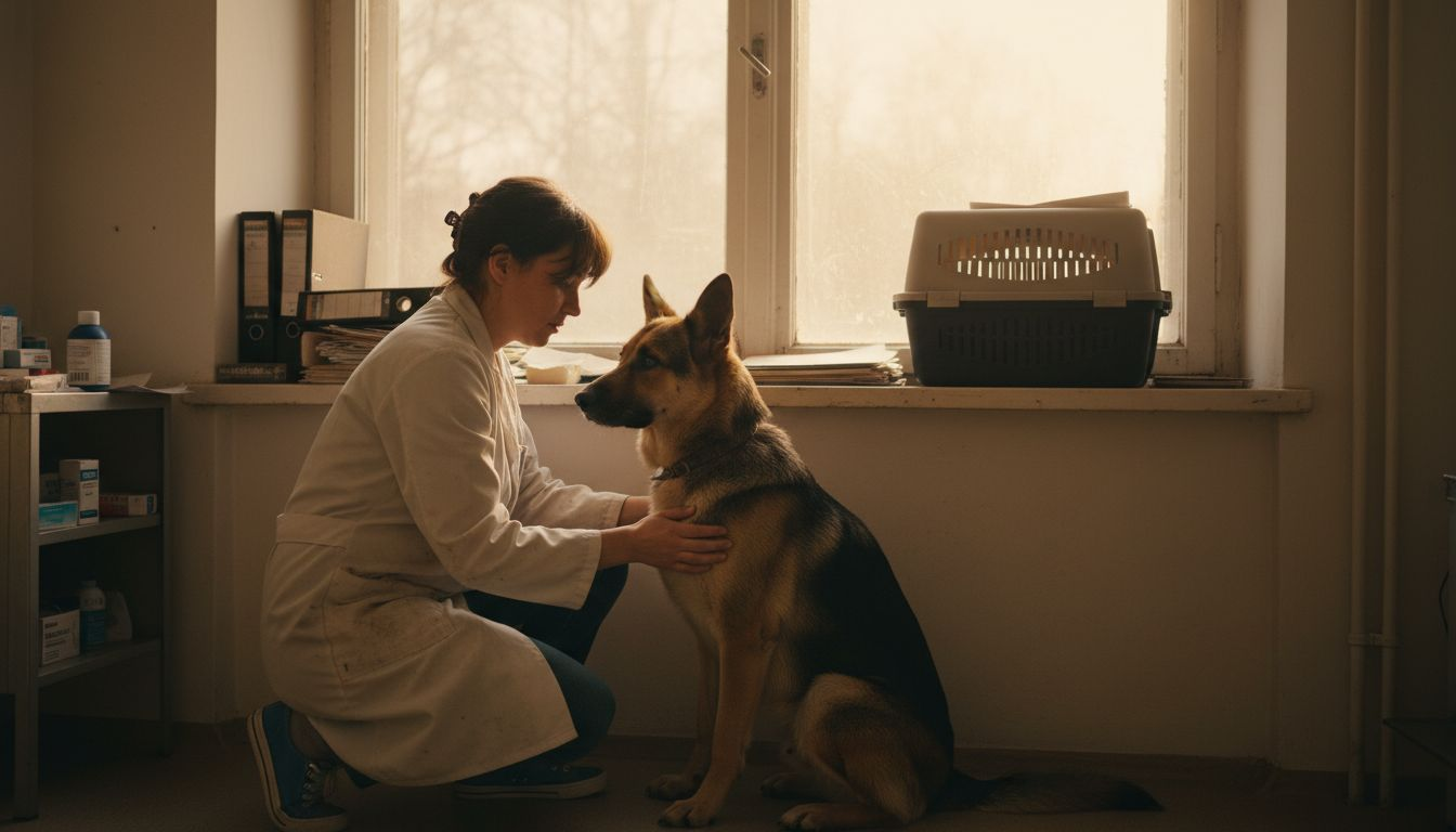 Mit geübtem Blick tastet die Tierärztin den Bauch des Hundes ab.