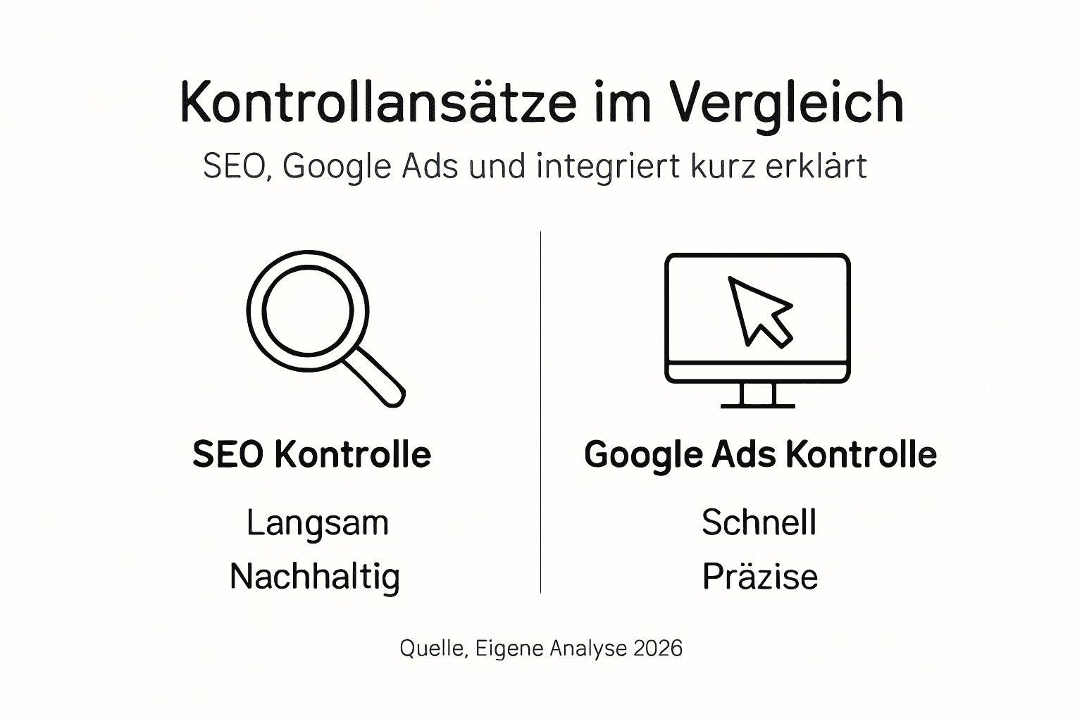 Infografik: Wer behält die Kontrolle – SEO oder Google Ads?