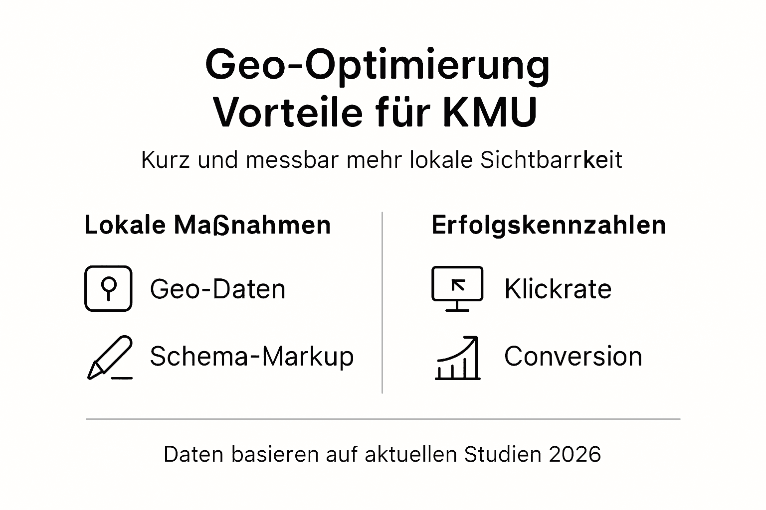 Infografik veranschaulicht, wie KMU von Geo-Optimierung profitieren können