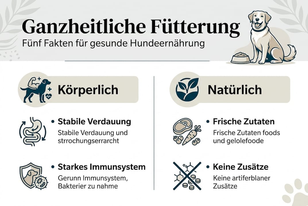Infografik: Fünf wissenswerte Fakten zur ganzheitlichen Ernährung deines Hundes