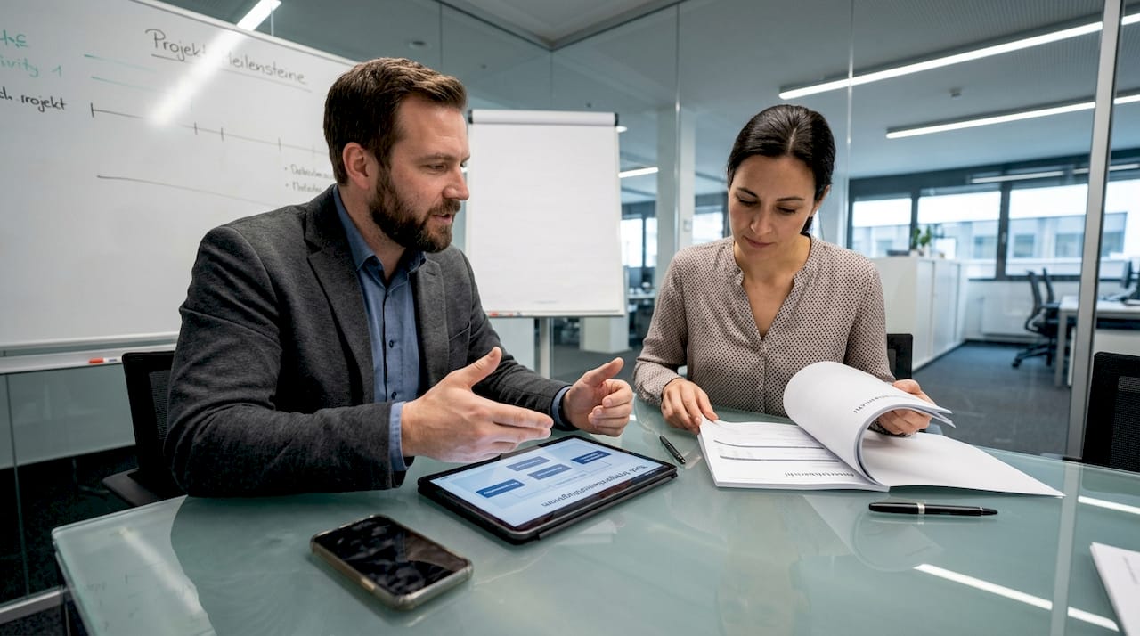 Das Team diskutiert, wie sich verschiedene Analytics-Tools am besten in die bestehenden Systeme integrieren lassen.