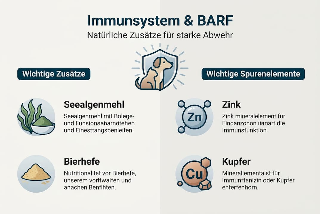 Infografik: Natürliche Ergänzungen zur Stärkung des Immunsystems beim BARFen