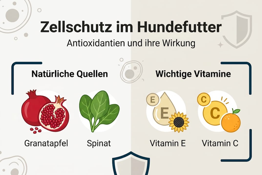 Infografik: Wie Antioxidantien im Hundefutter die Zellen schützen