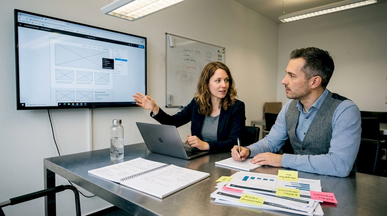 Das Marketing-Team arbeitet eng zusammen, um gemeinsame Strategien für SEO und Online-Anzeigen zu entwickeln.