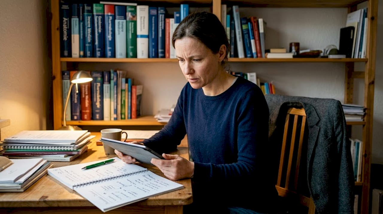 Ärztin recherchiert gezielt nach Suchbegriffen, mit denen Patienten online nach medizinischer Hilfe suchen.