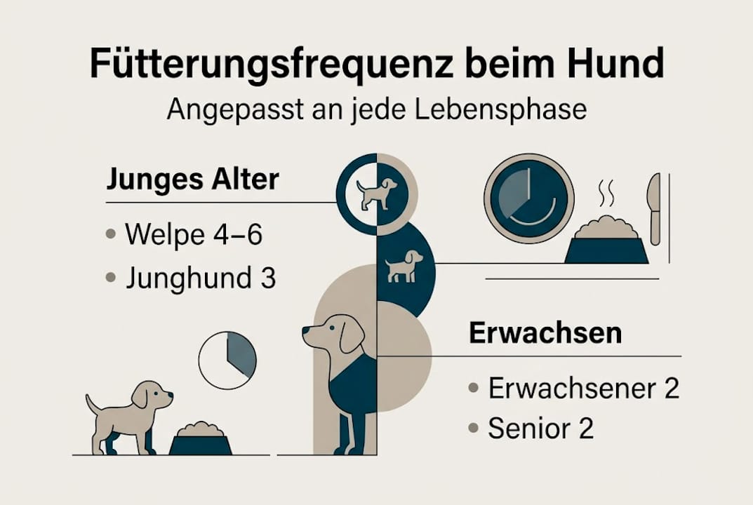 Übersicht: Wie oft sollte mein Hund in den verschiedenen Lebensphasen gefüttert werden?