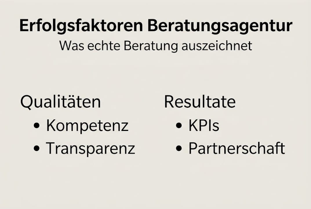 Diese Infografik veranschaulicht, worauf es beim Erfolg einer Beratungsagentur wirklich ankommt.