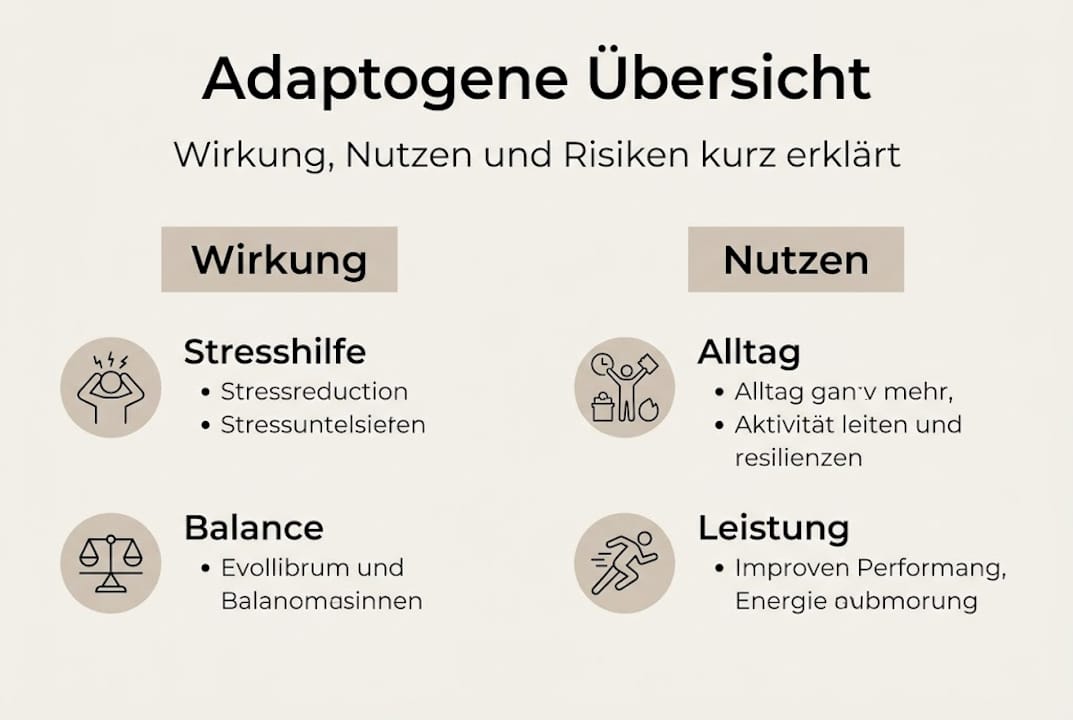 Grafik: Wie Adaptogene wirken und welchen Nutzen sie für Körper und Geist bieten