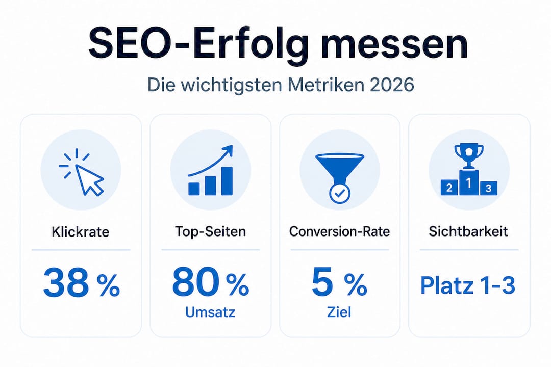 Übersichtsgrafik: Die wichtigsten Kennzahlen für nachhaltigen SEO-Erfolg auf einen Blick