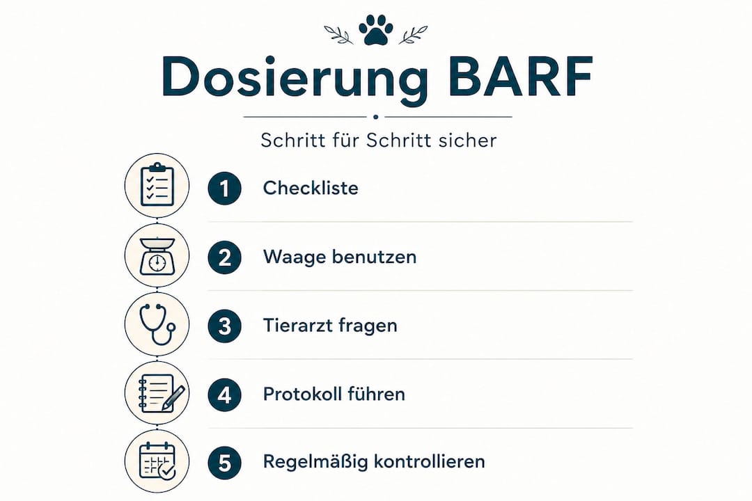 Schritt-für-Schritt-Anleitung: So dosierst du BARF-Zusätze richtig (Infografik)