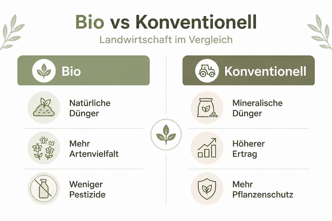 Infografik: Bio versus konventionell – ein direkter Vergleich